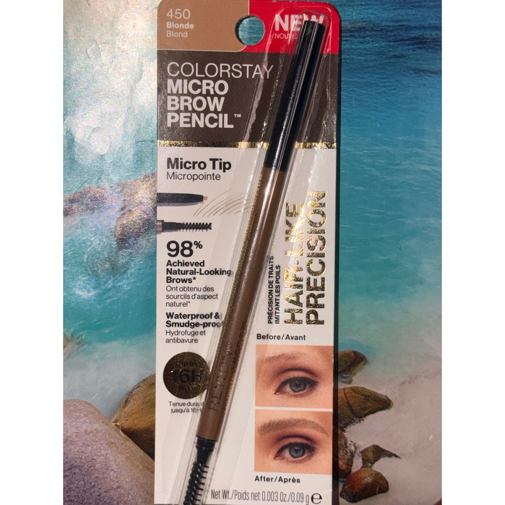 Revlon ColorStay Micro Brow Pencil 450 Blonde Waterproof 16H Wear NEW